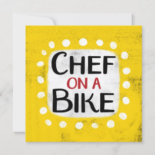 Chef Em Um Cartão De Saudação De Bike