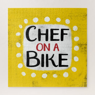 Chef Em Uma Quebra-cabeça De Bicicleta