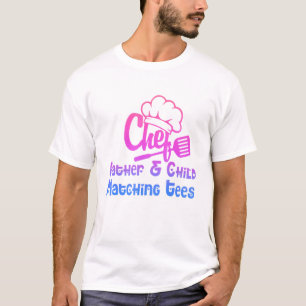 Chef Pai E Criança Correspondendo Camisetas Filho