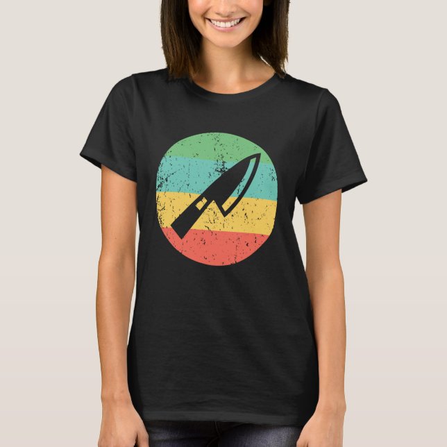 Chef Vintage Retro Chef Knife T-Shirt (Frente)