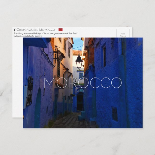 Chefchouen, cartão postal do Marrocos (Frente/Verso)