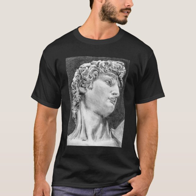 Chefe de David por Michelangelo Work T-Shirt (Frente)