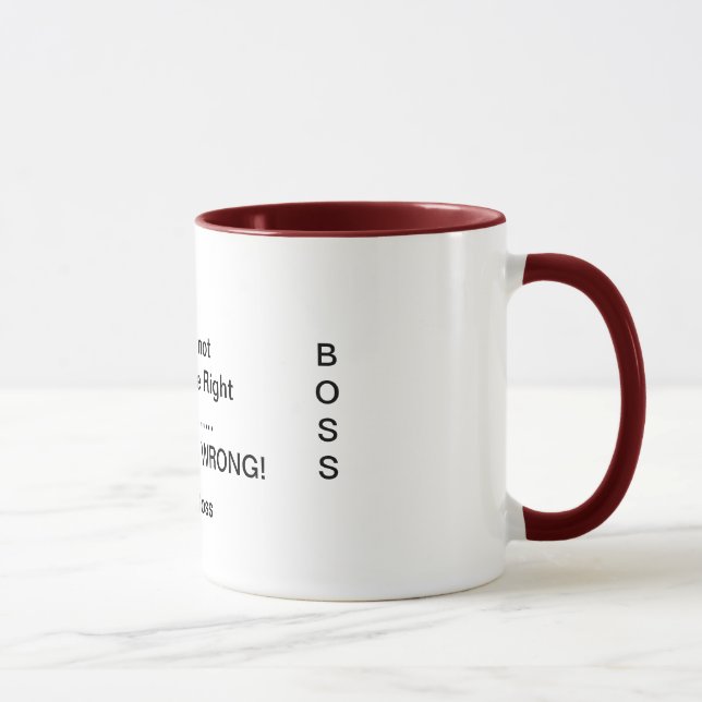 Chefe "eu sou nunca" caneca errada. (Direita)