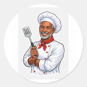 chefe feliz cozinhando adesivo de cozinha engraçad
