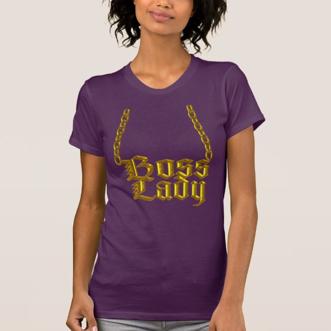 Chefe Lady Rico Faux Dourado Chain T-Shirt (Frente)