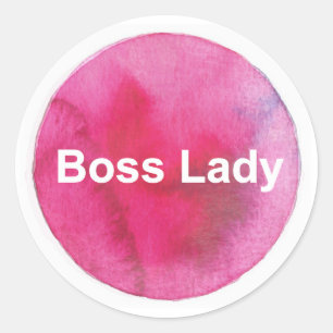 Chefe Lady Sticker - Autocolante Feminista, Rosa E