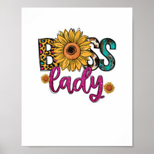 Chefe Lady Sunflower Leopard Cow Impressão Empower