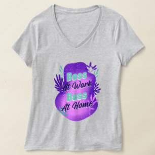 Chefe no Trabalho Chefe em Casa Camiseta de Mãe qu