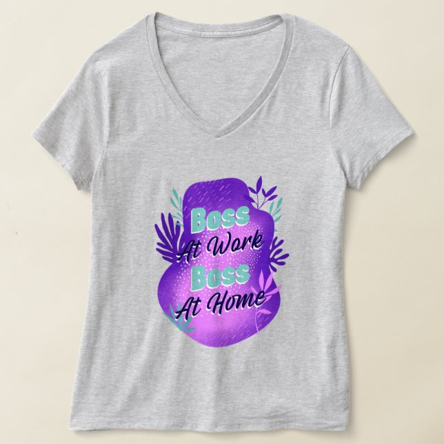 Chefe no Trabalho Chefe em Casa Camiseta de Mãe qu (Postura )
