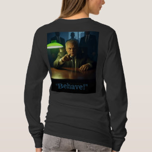 Chefe se comporte com as mulheres camiseta preta d