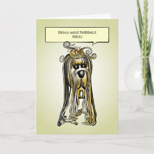 Chega de pandemias - cartão engraçado personalizáv