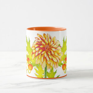 Chegada do outono a uma caneca