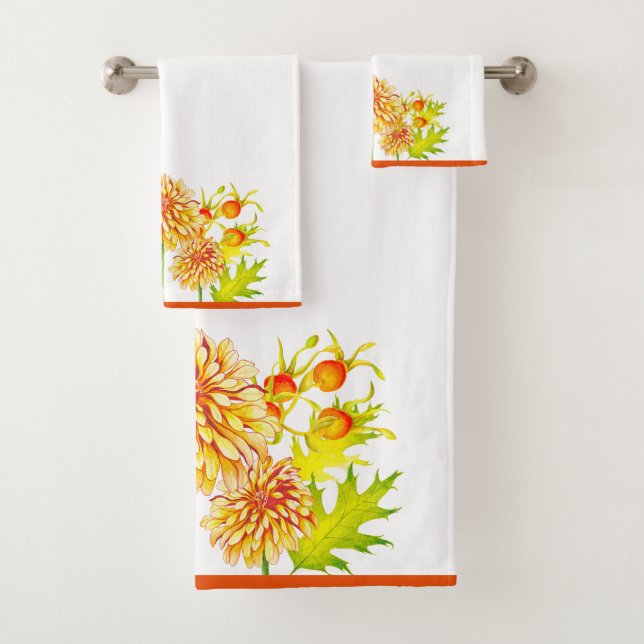 Chegada do outono em um conjunto de toalhas de ban (Insitu)