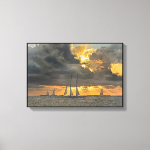 Chegando Tempestade no Sunset em Key West, Canvas