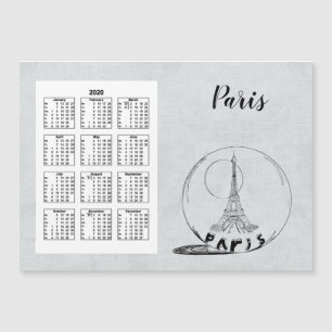 Cheio da cidade de Calendar Viagem 2020 Paris