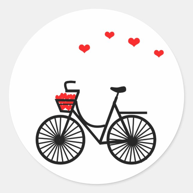 Cheio de bike basket de autocolantes redondos (Frente)