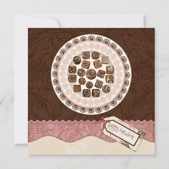 cheio de Convite de aniversário de Chocolates (Frente)