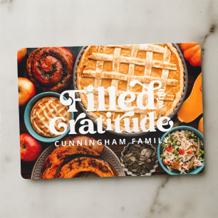 Cheio de Gratidão Feliz Cartão de Ação de Graças