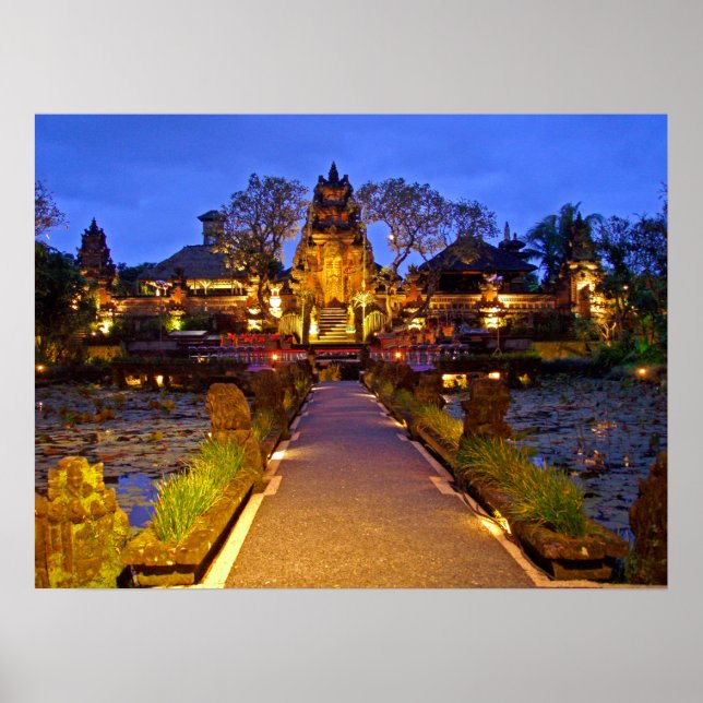 cheio de poster (24"x18") Cafe Lotus Temple Ubud B (Frente)
