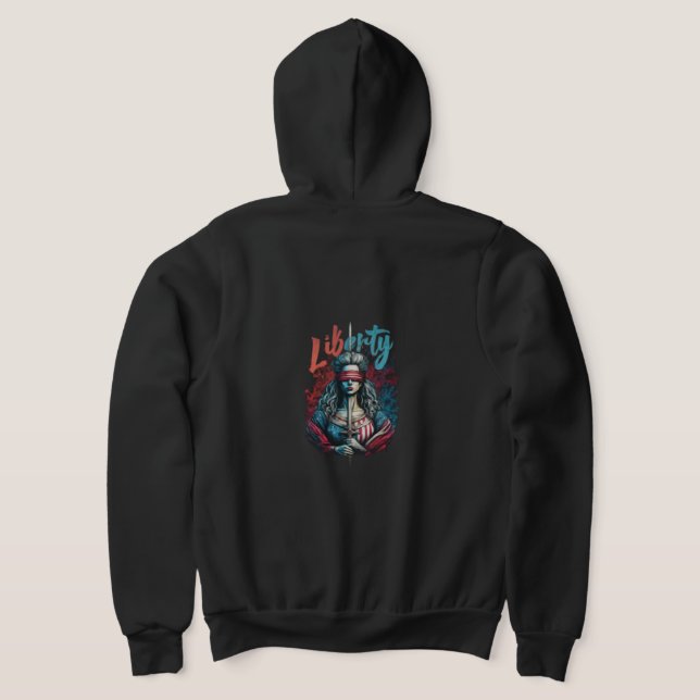 cheio "Liberdade e Justiça", Zip Hoodie. Camiseta (Postura das costas)