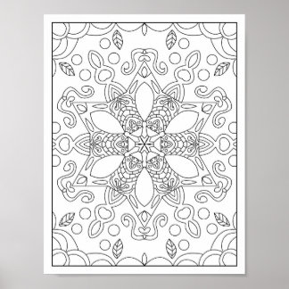 Cheio Mandala Poster de Coloração de Adultos