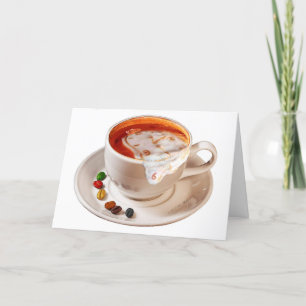 Cheire o cartão de aniversário do café