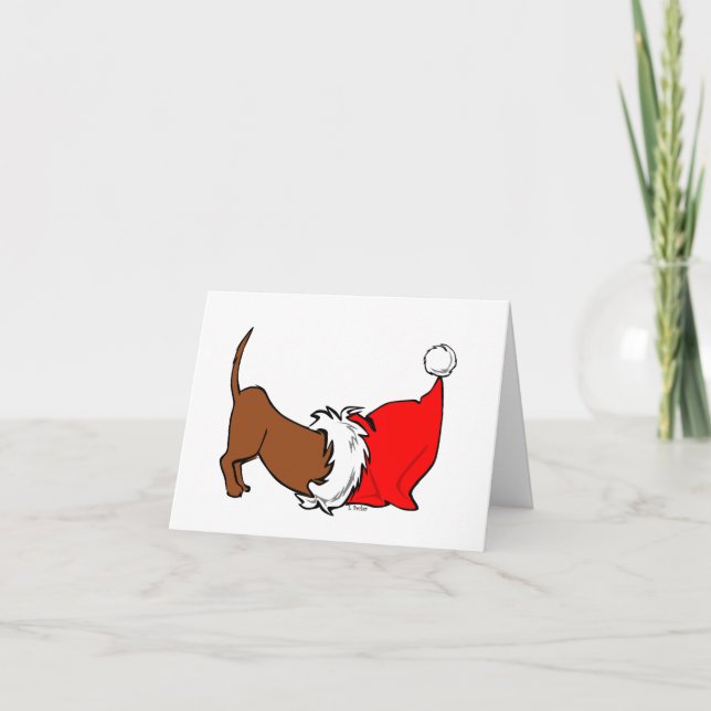 Cheiro Papais noeis! Cartão de Natal Canino (Frente)