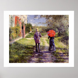 Chemin Montant por Gustave Caillebotte Impressão