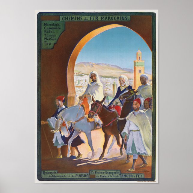 Chemins de fer Marocains Poster vintage 19 (Frente)