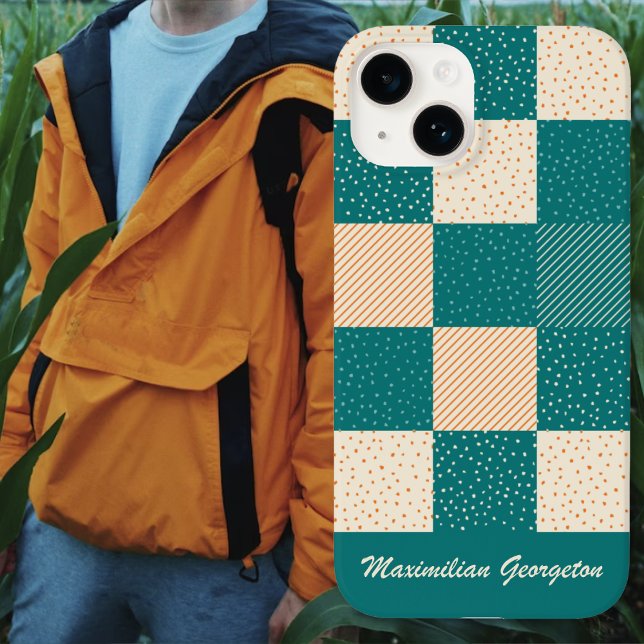 Cheque de búfalo louco em Teal e Creme (Crazy Buffalo Check in Teal and Cream Case-Mate iPhone Case by Leapfroglisics Shop)