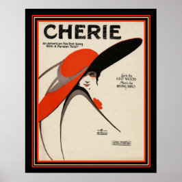 "Cherie" Deco Foxtrot Sheet Music Impressão 16 x 2