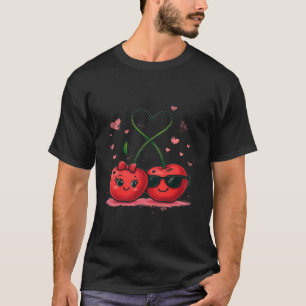 Cherry Amadurece T-Shirt - Gráfico de Frutas estét
