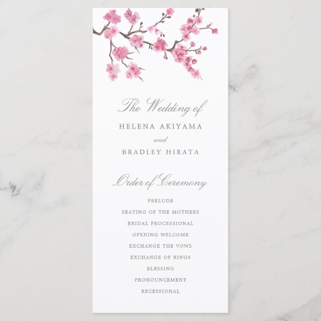 Cherry Blossom Bloom | Programa Casamento (Frente)