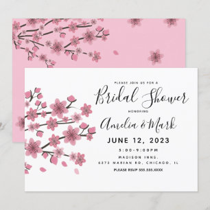 Cherry Blossom Blush Convite de Chá de Noiva Botân