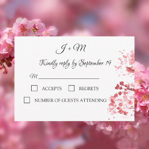 Cherry Blossom Flor Rosa Flórida Moderna RSVP