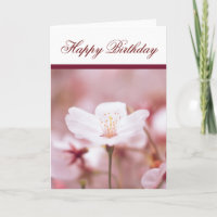 Cherry Blossom Flower Feliz Aniversário Cartão de 