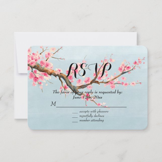 Cherry Blossom Flowers RSVP (Frente)