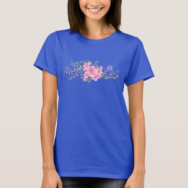 Cherry Blossom Kanji SAKURA 5 T-Shirt (Frente)