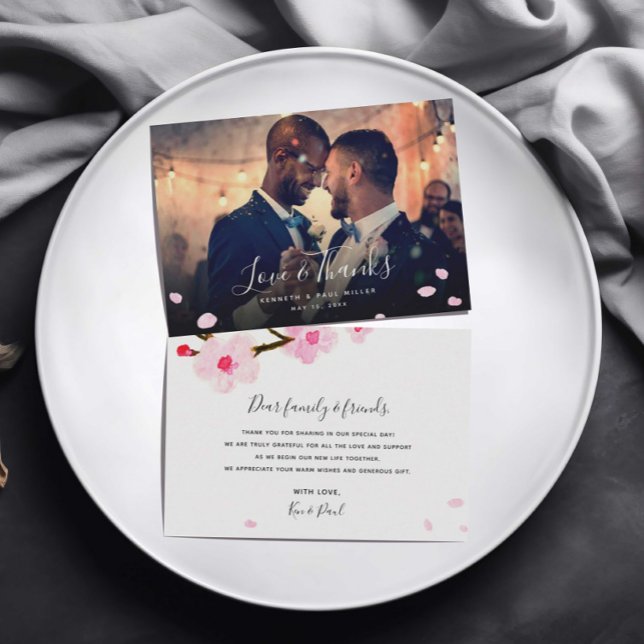 Cherry Blossom Obrigado Cartão com fotos (Criador carregado)