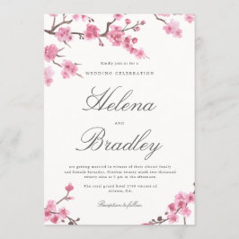 Cherry Blossom outono | Convite de Casamento Rosa