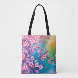 Cherry Blossom Rainbow Sky Bolsa