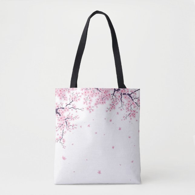 Cherry Blossom Sakura Japanese Art Tote Bag (Frente)
