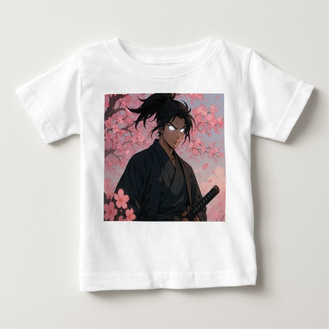 Cherry Blossom Samurai Anime Toddler T-Shirt (Frente)