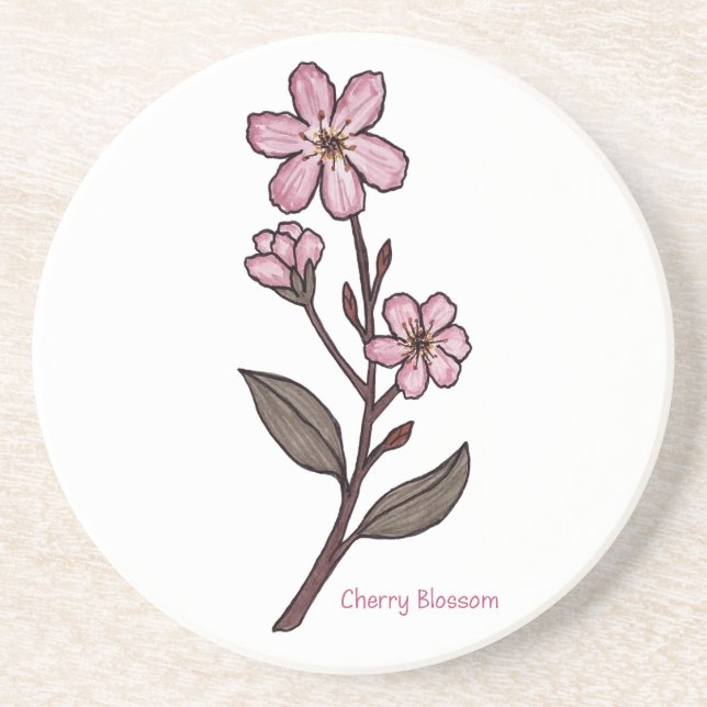 Cherry Blossom Sandstone Porta copos (Frente)