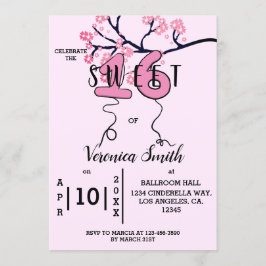 Cherry Blossom Sweet 16 Convite