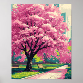 Cherry Blossom Tree Poster - Impressionista Primav
