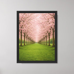 Cherry Blossom Tunnel Framed Canvas Art