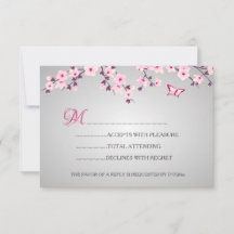 Cherry Blossomo Cinza rosa RSVP