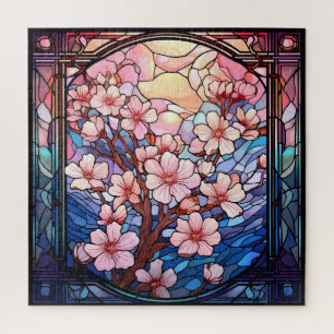 Cherry Blossomo Stains Glass Quebra-cabeça