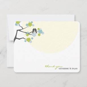 Cherry Blossoms ama Aves de Casamento Cartões de a